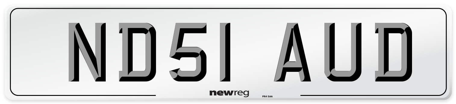 ND51 AUD Number Plate from New Reg